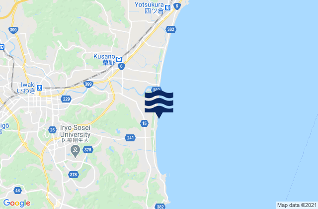 Iwaki, Japanの潮見表地図