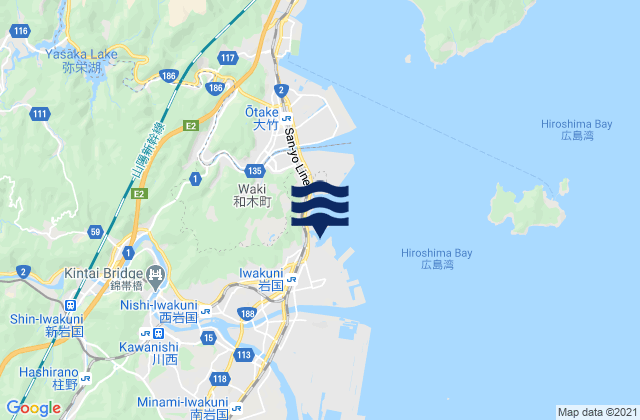 Iwakuni-kō, Japanの潮見表地図