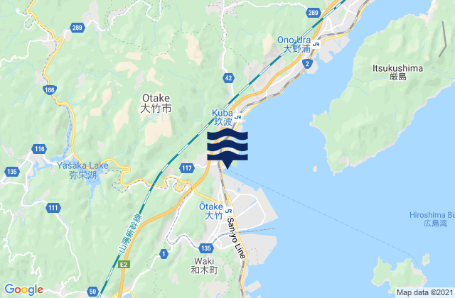 Iwakuni Shi, Japanの潮見表地図