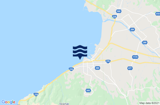 Iwanai Byochi, Japanの潮見表地図