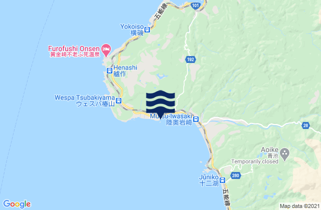 Iwasaki, Japanの潮見表地図