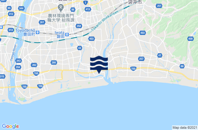 Iwata-shi, Japanの潮見表地図