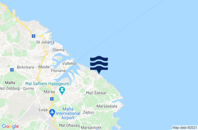 Ix-Xgħajra, Maltaの潮見表地図