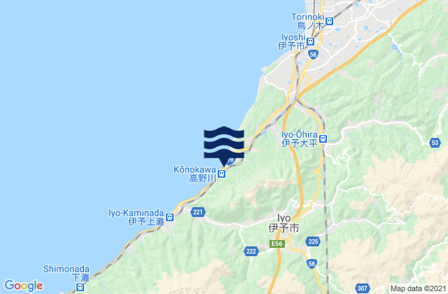 Iyo-shi, Japanの潮見表地図