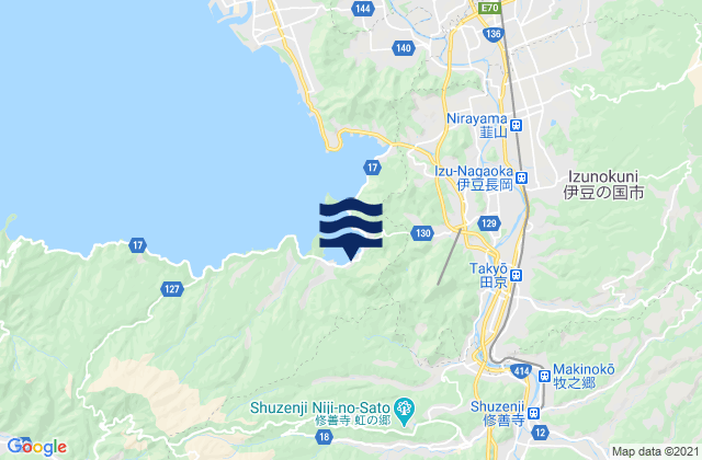 Izu-shi, Japanの潮見表地図