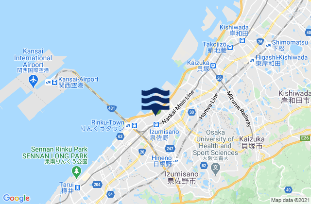 Izumisano Shi, Japanの潮見表地図