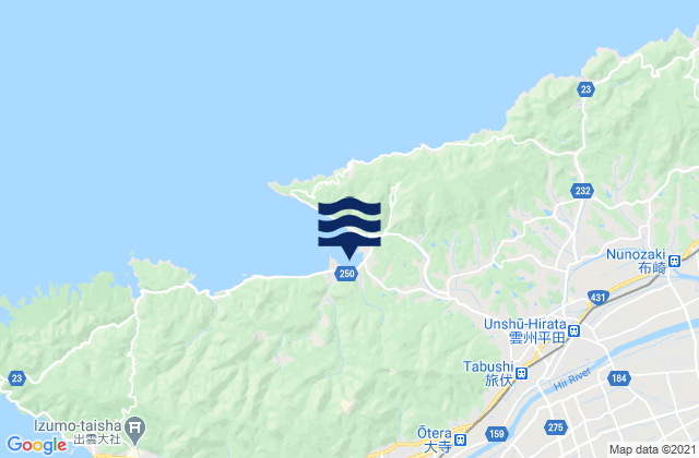 Izumo, Japanの潮見表地図