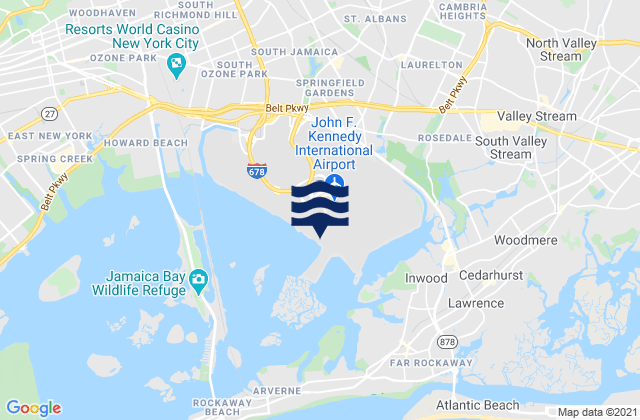 JFK International Airport, Queens, United Statesの潮見表地図