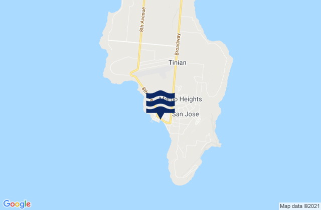 JP Tinian Town pre-WW2, Northern Mariana Islandsの潮見表地図