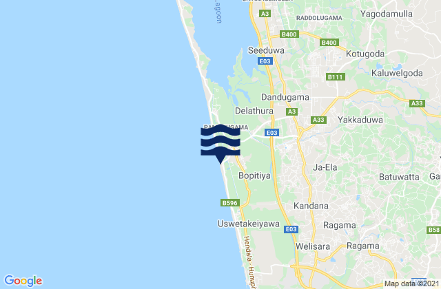 Ja Ela, Sri Lankaの潮見表地図