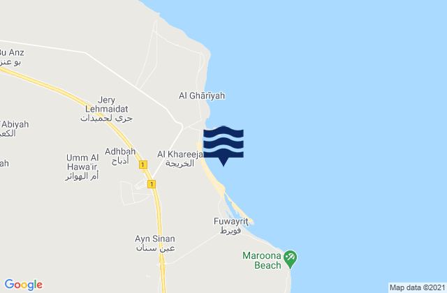 Jabal Fuwaira, Saudi Arabiaの潮見表地図