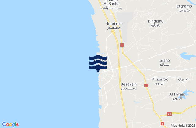 Jablah, Syriaの潮見表地図