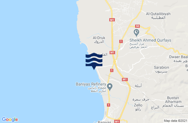 Jableh District, Syriaの潮見表地図