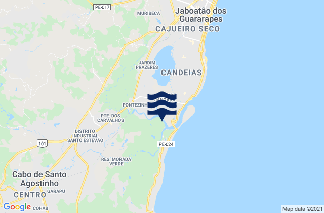 Jaboatão, Brazilの潮見表地図