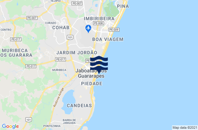 Jaboatão dos Guararapes, Brazilの潮見表地図
