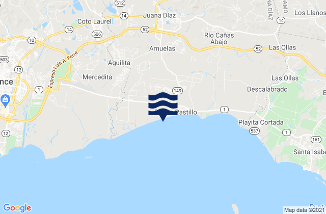 Jacaguas Barrio, Puerto Ricoの潮見表地図