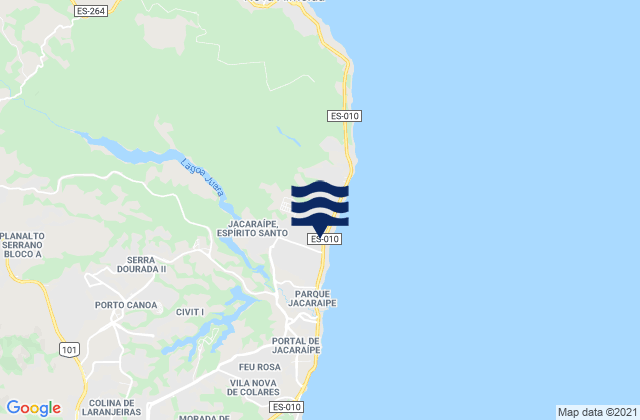 Jacaraipe, Brazilの潮見表地図