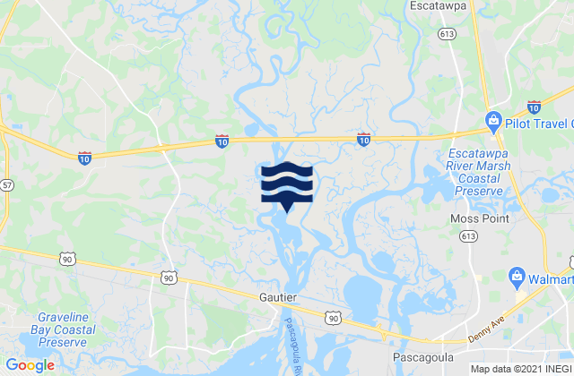 Jackson County, United Statesの潮見表地図
