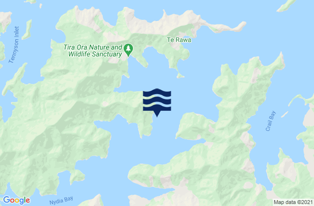 Jacobs Bay, New Zealandの潮見表地図