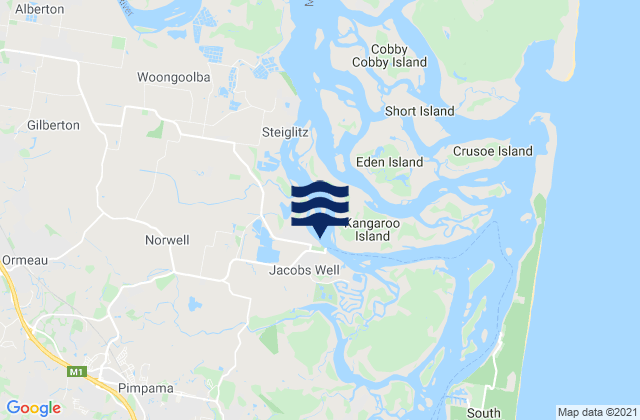 Jacobs Well, Australiaの潮見表地図