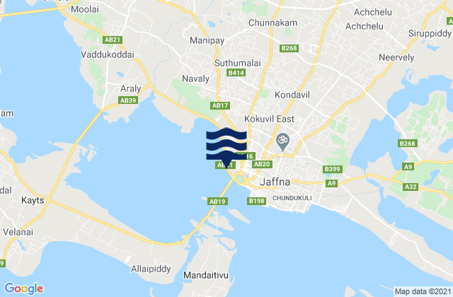 Jaffna, Sri Lankaの潮見表地図