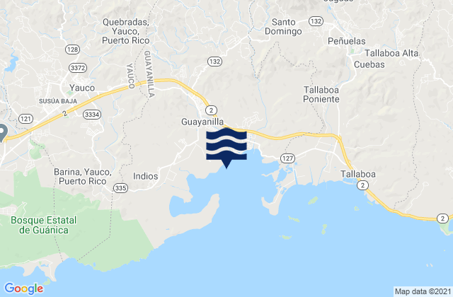 Jaguas Barrio, Puerto Ricoの潮見表地図