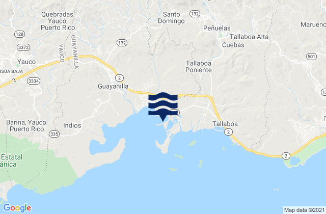 Jaguas Barrio, Puerto Ricoの潮見表地図