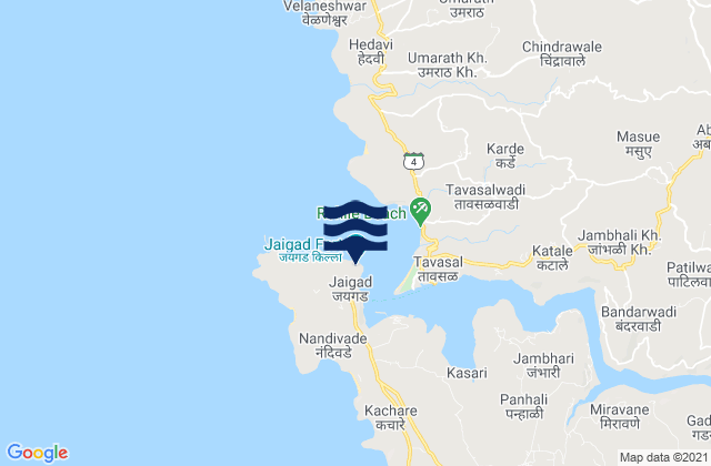 Jaigarh, Indiaの潮見表地図