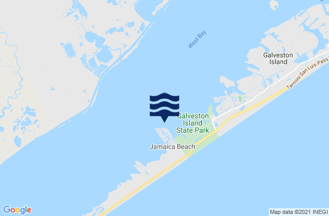 Jamaica Beach (West Bay), United Statesの潮見表地図