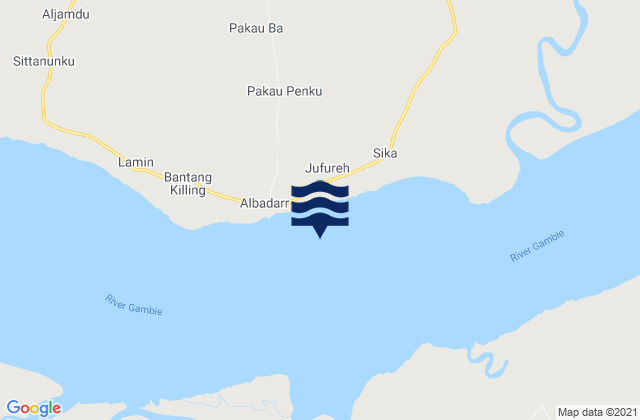 James Island, Gambiaの潮見表地図
