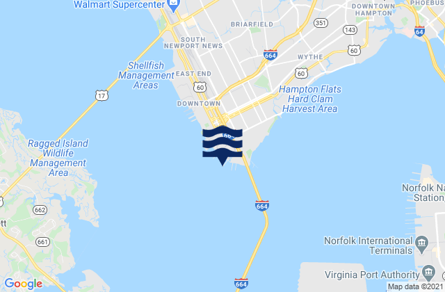 James River Entrance, United Statesの潮見表地図