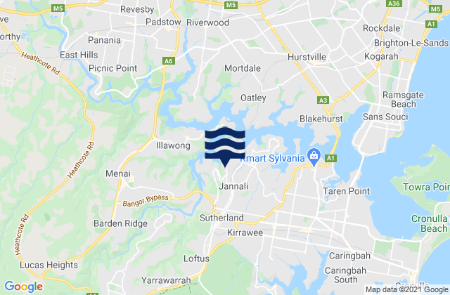 Jannali, Australiaの潮見表地図
