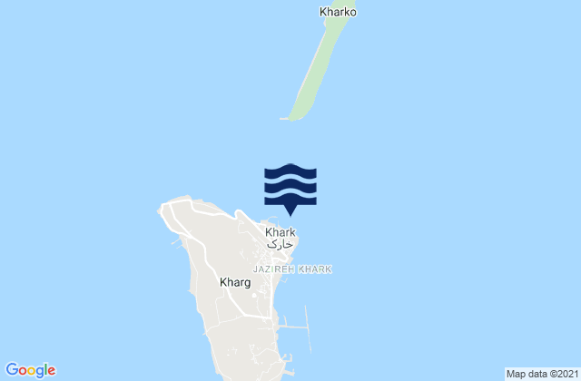 Jazirat Kharg Persian Gulf, Iranの潮見表地図