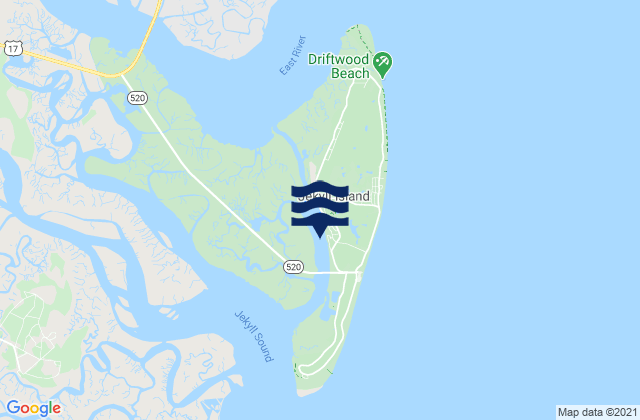 Jekyll Island Marina (Jekyll Creek), United Statesの潮見表地図