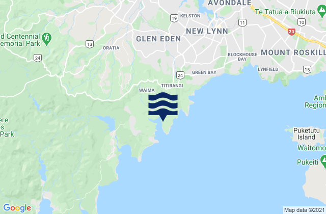 Jenkins Bay, New Zealandの潮見表地図