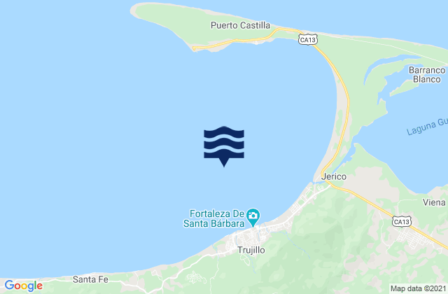 Jericó, Hondurasの潮見表地図