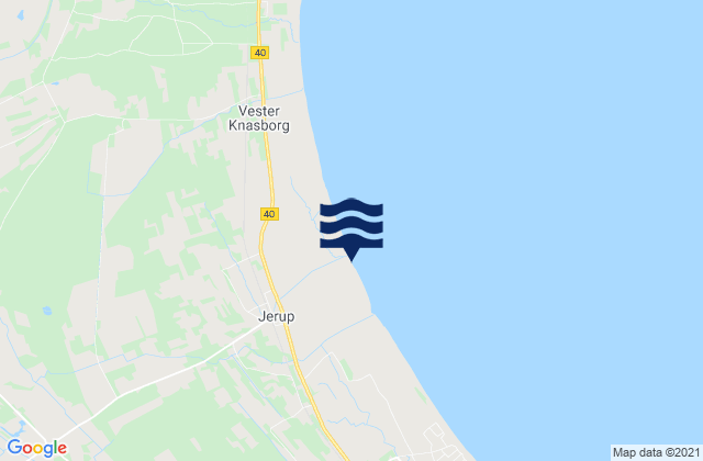 Jerup Strand, Denmarkの潮見表地図