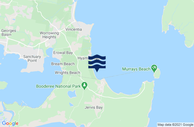 Jervis Bay, Australiaの潮見表地図