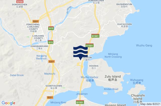 Jiangnan, Chinaの潮見表地図