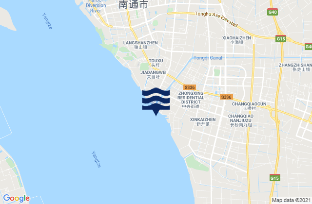 Jiangzao, Chinaの潮見表地図