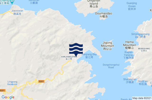 Jianjiang, Chinaの潮見表地図