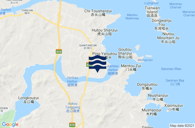 Jiantiao, Chinaの潮見表地図