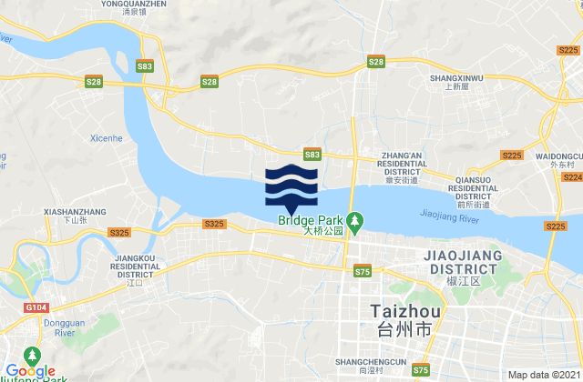 Jiazhi, Chinaの潮見表地図