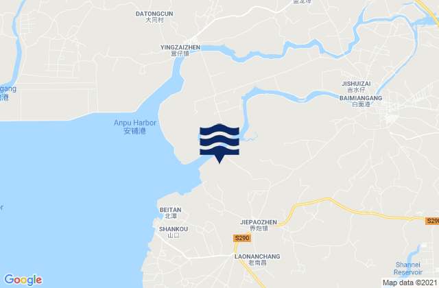Jiepao, Chinaの潮見表地図