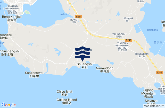 Jiesheng, Chinaの潮見表地図