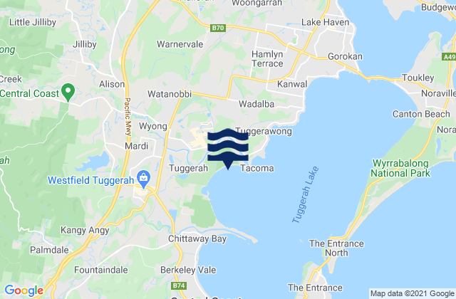 Jilliby, Australiaの潮見表地図