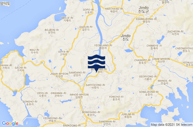 Jindo-gun, South Koreaの潮見表地図