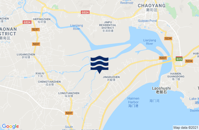 Jingdu, Chinaの潮見表地図