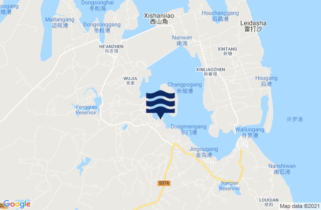 Jinhe, Chinaの潮見表地図