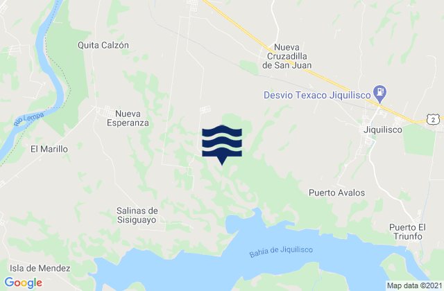 Jiquilisco, El Salvadorの潮見表地図